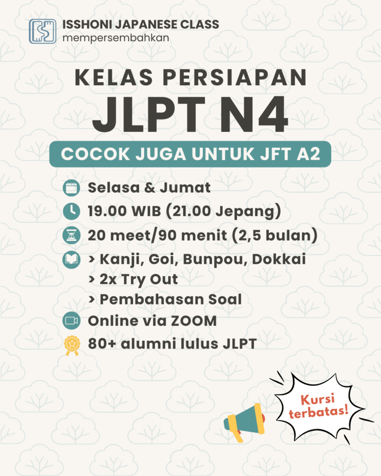 jlpt n4, jft a2, persiapan ujian jlpt bahasa jepang, kelas online